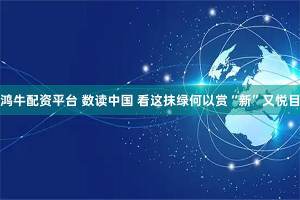 鸿牛配资平台 数读中国 看这抹绿何以赏“新”又悦目